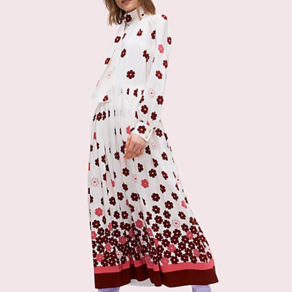 KATE SPADE NY Floral Kiss Tie In French Cream  NEW - Picture 1 of 8